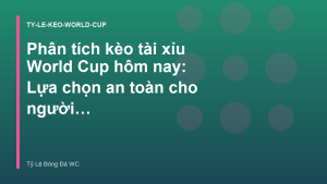 Read more about the article Phân tích kèo tài xỉu World Cup hôm nay: Lựa chọn an toàn cho người chơi – Tỷ Lệ Bóng Đá World Cup Hôm Nay